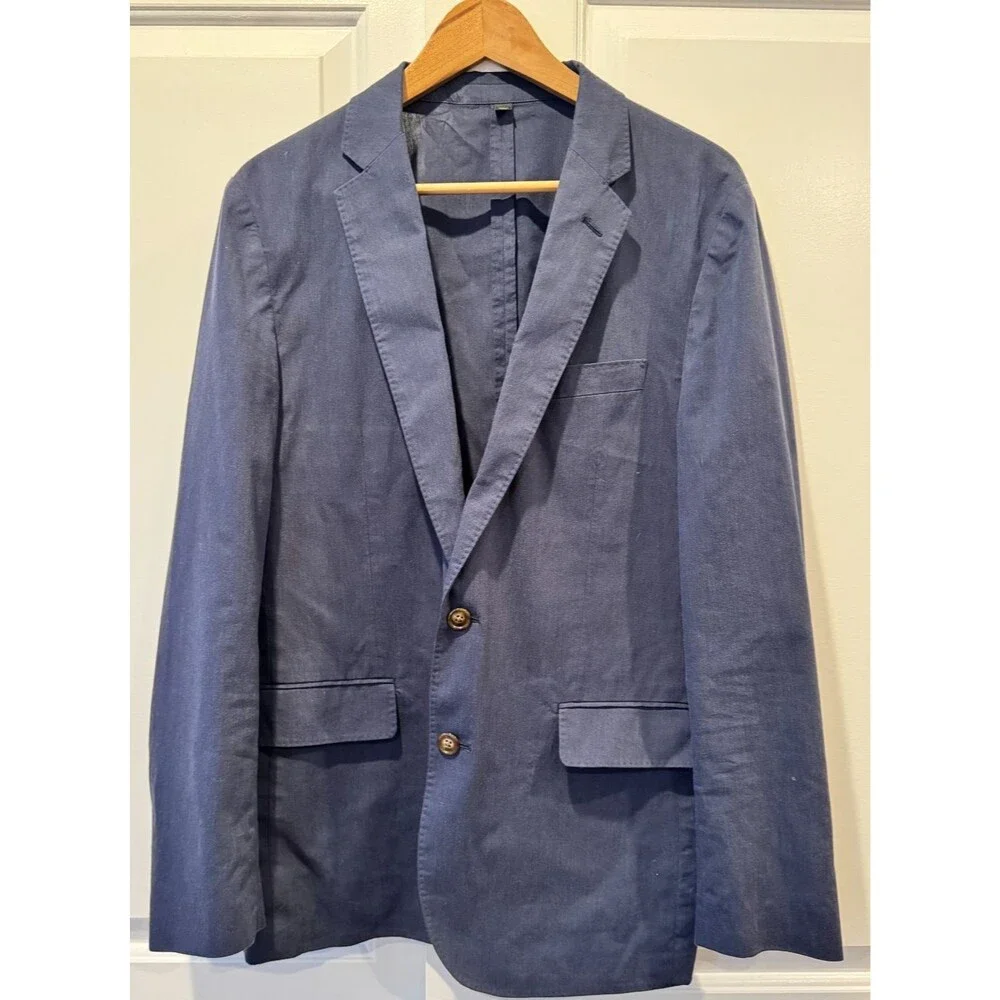 J. Crew Ludlow Somelos Blazer Men’s Blue Cotton Stretch Portugal Size 40R